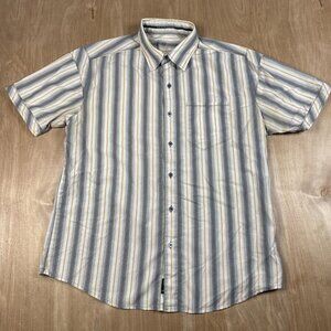 Kuhl Shirt Short Sleeve Button Up Stripe Outdoors Hiking Men's Size Large